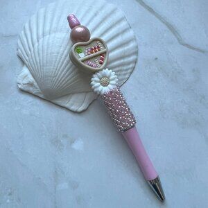 Bookshelf Heart - Book Lover Pen - Rhinestone Sparkly Teacher Gift - Book Themed